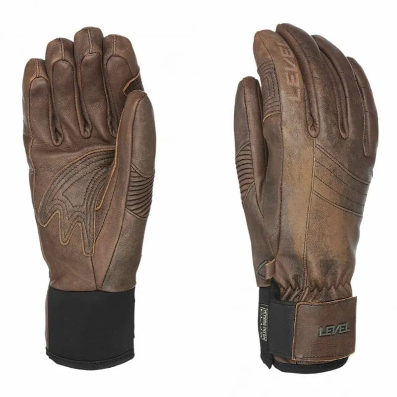 Brown leather ski gloves discount